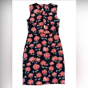 Banana Republic Dress Womens Size 8 Floral Sleeveless Zip Back Sheath
